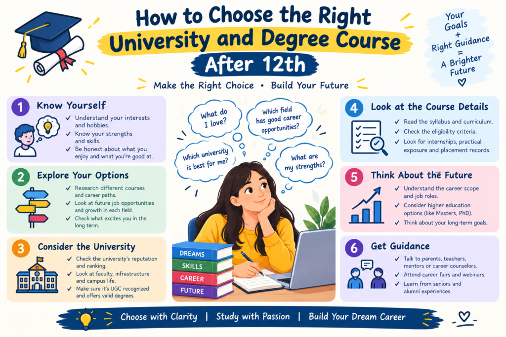 How to Choose the Right University and Degree Course After 12th